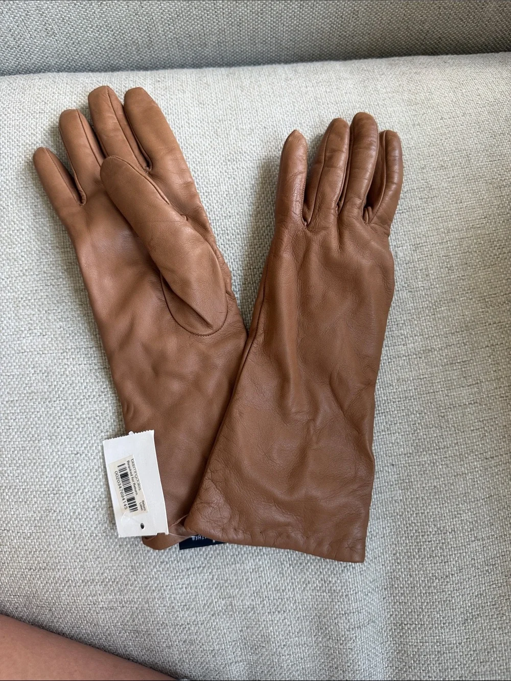 Bloomingdale's Brown Leather Long Gloves